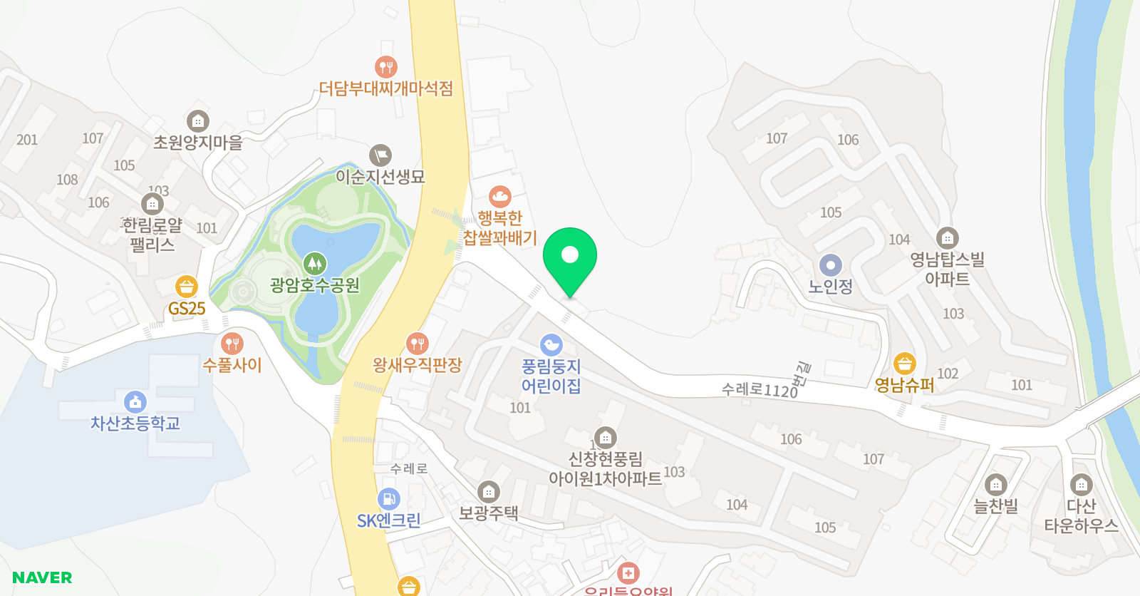 차산 아이 태권도 나눔 스쿨 위치