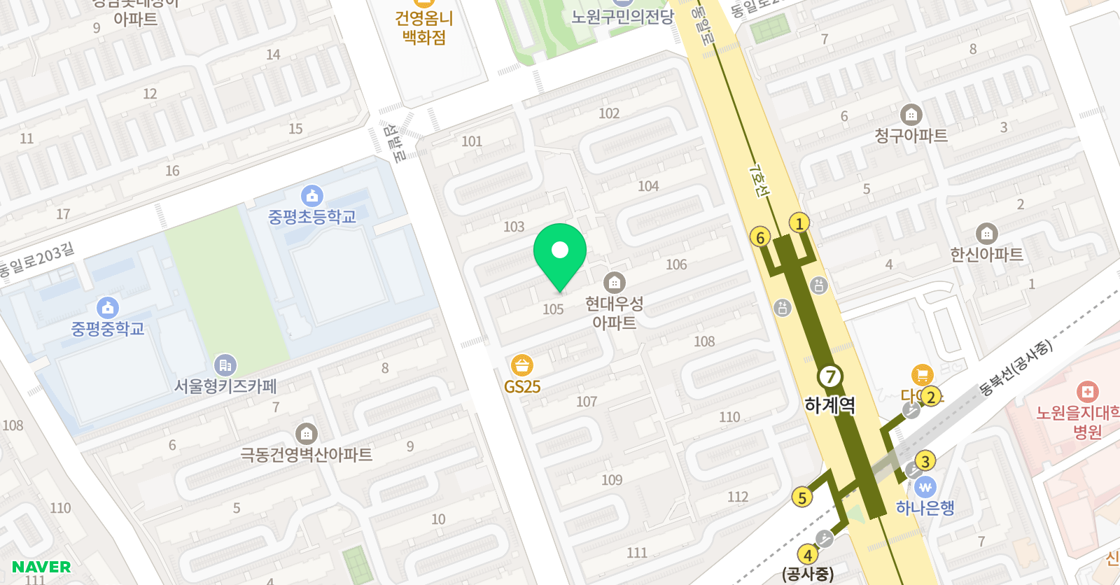 스마트해법영어 하계현대우성교실 위치