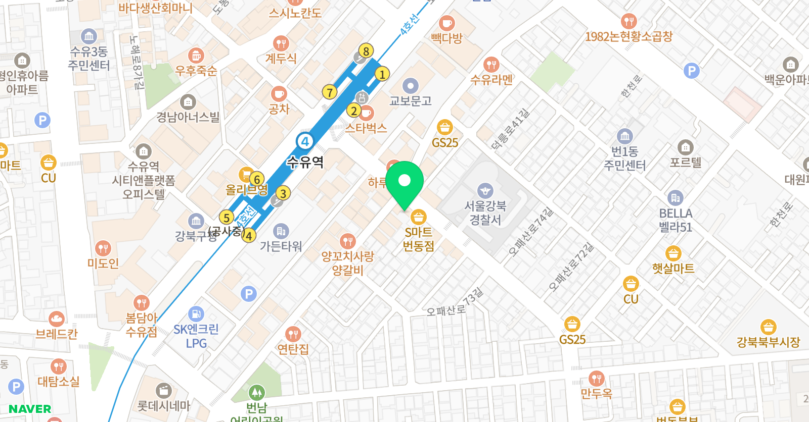 수유코어존플랭크 주짓수 위치
