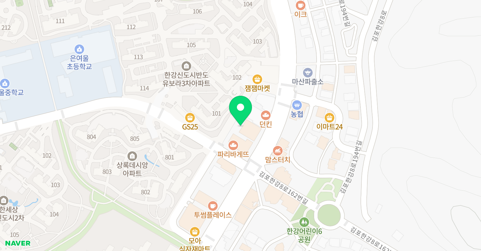 유니팝 은여울 미술 위치