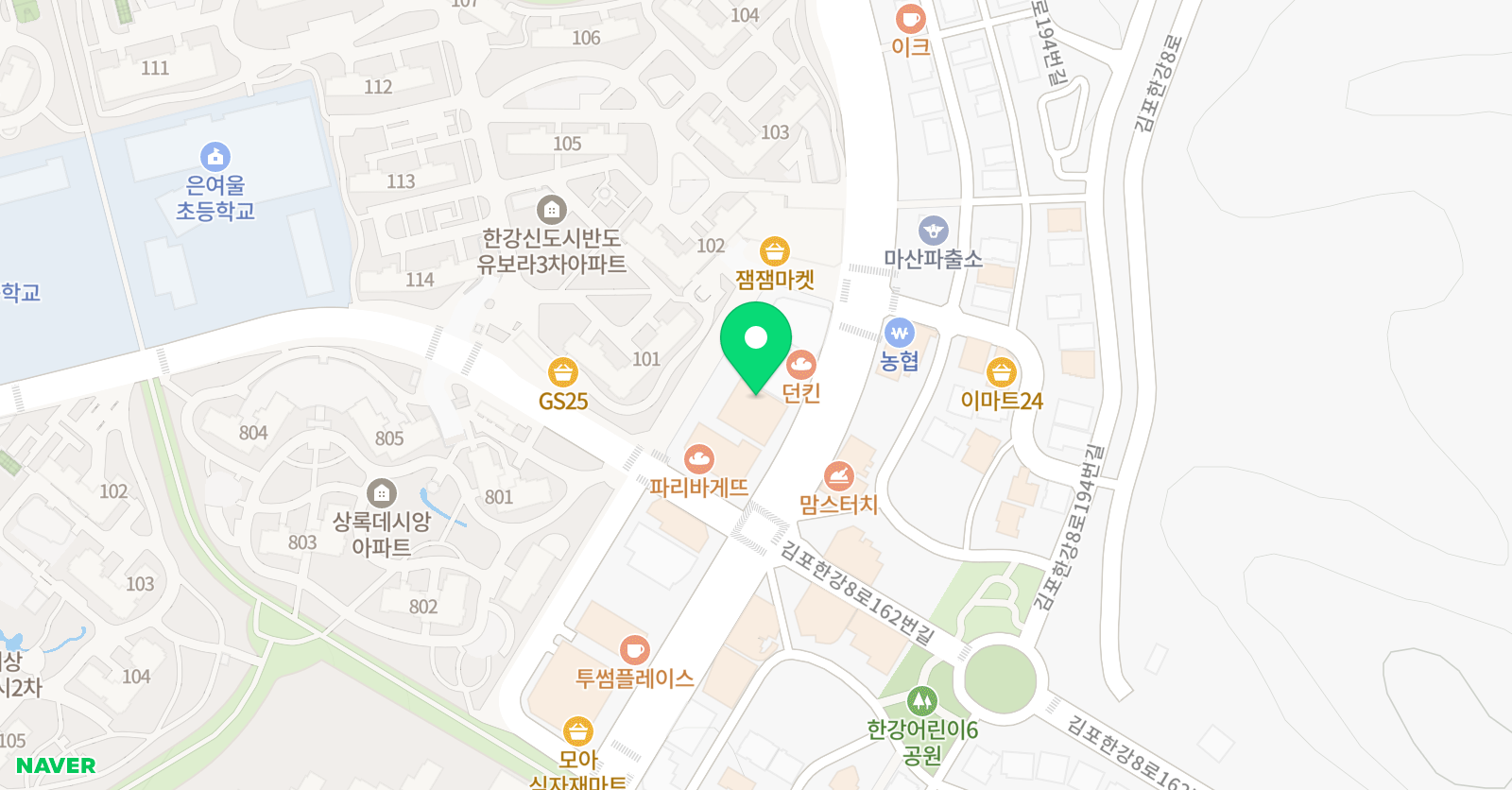 YBM잉글루 매쓰루학원 마산점 위치