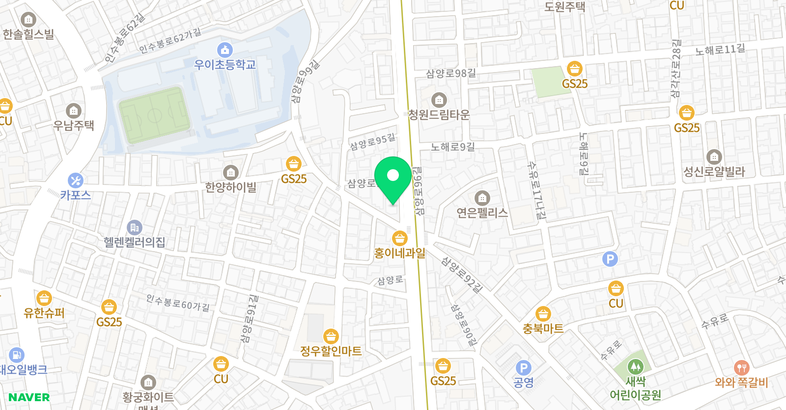 피아노클리닉 음악학원 강북우이점 위치