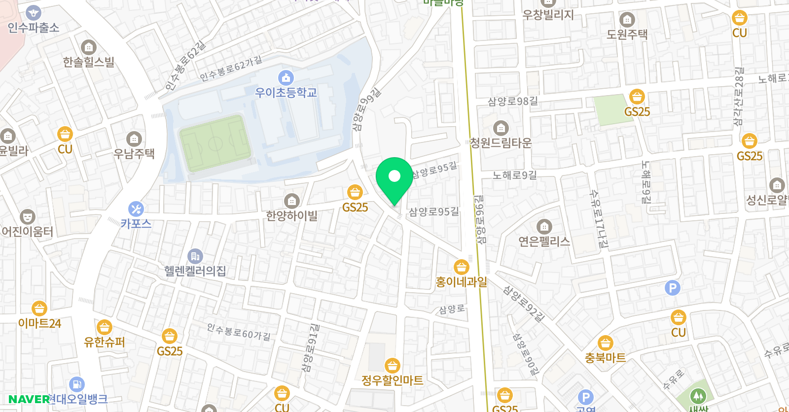 한우리 독서토론논술학원 강북인수점 위치