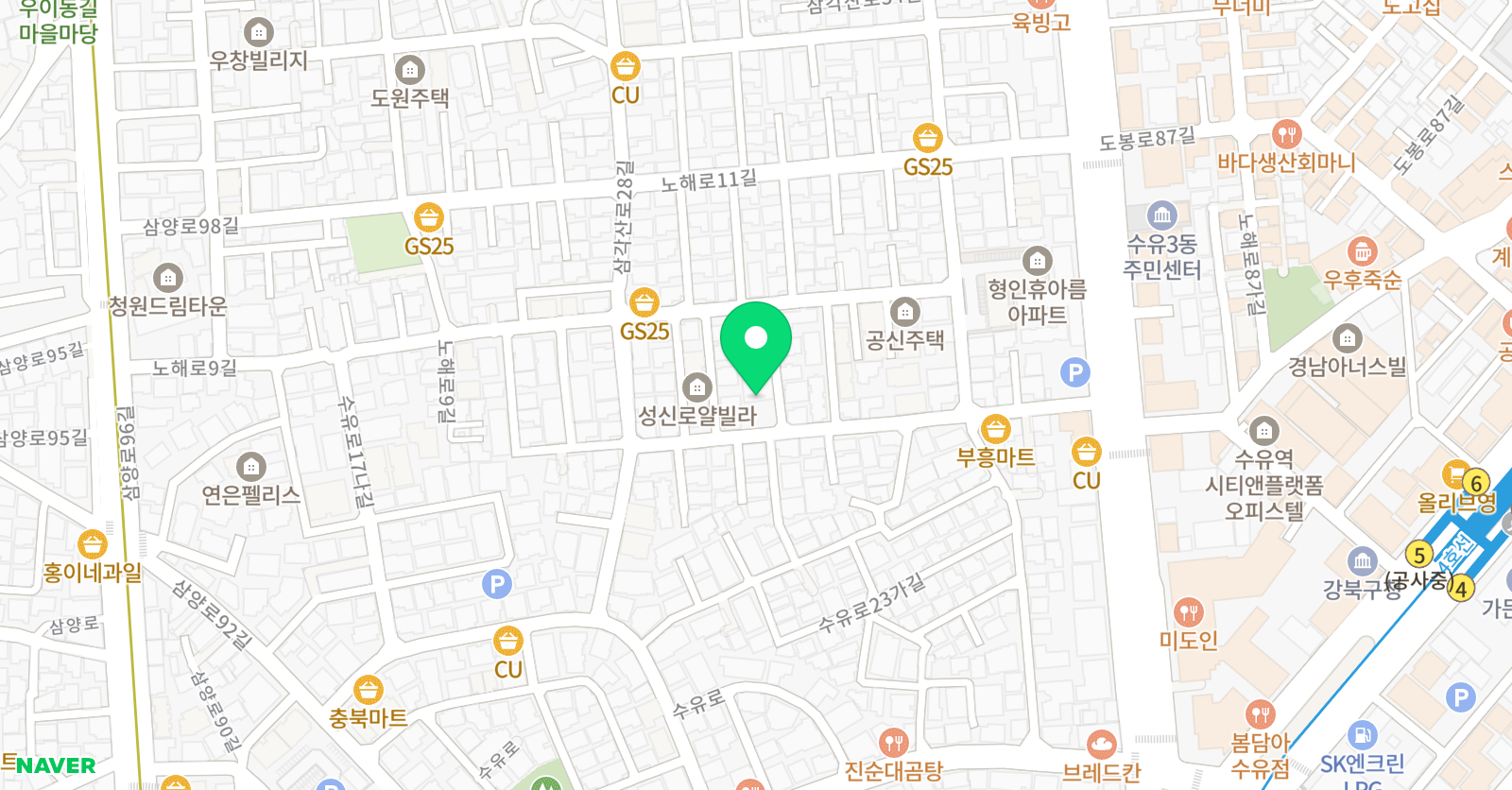 지앤비 영어전문교육 수유캠퍼스 위치