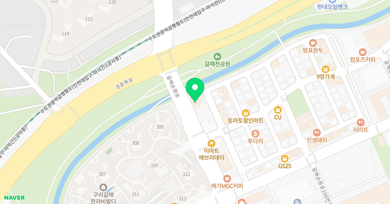 용인대 태권도 갈매 위치