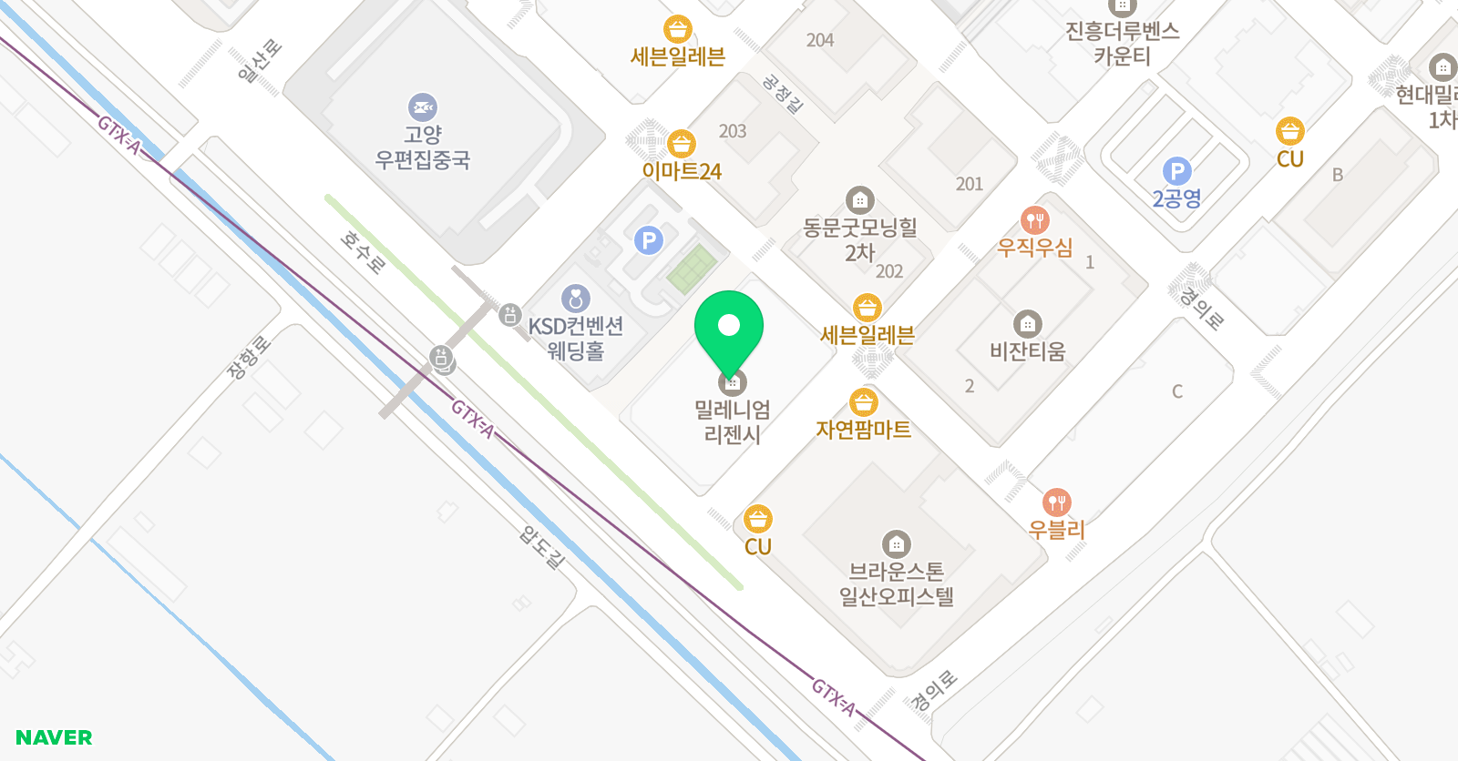 영렘브란트 일산밀레니엄클래스 위치