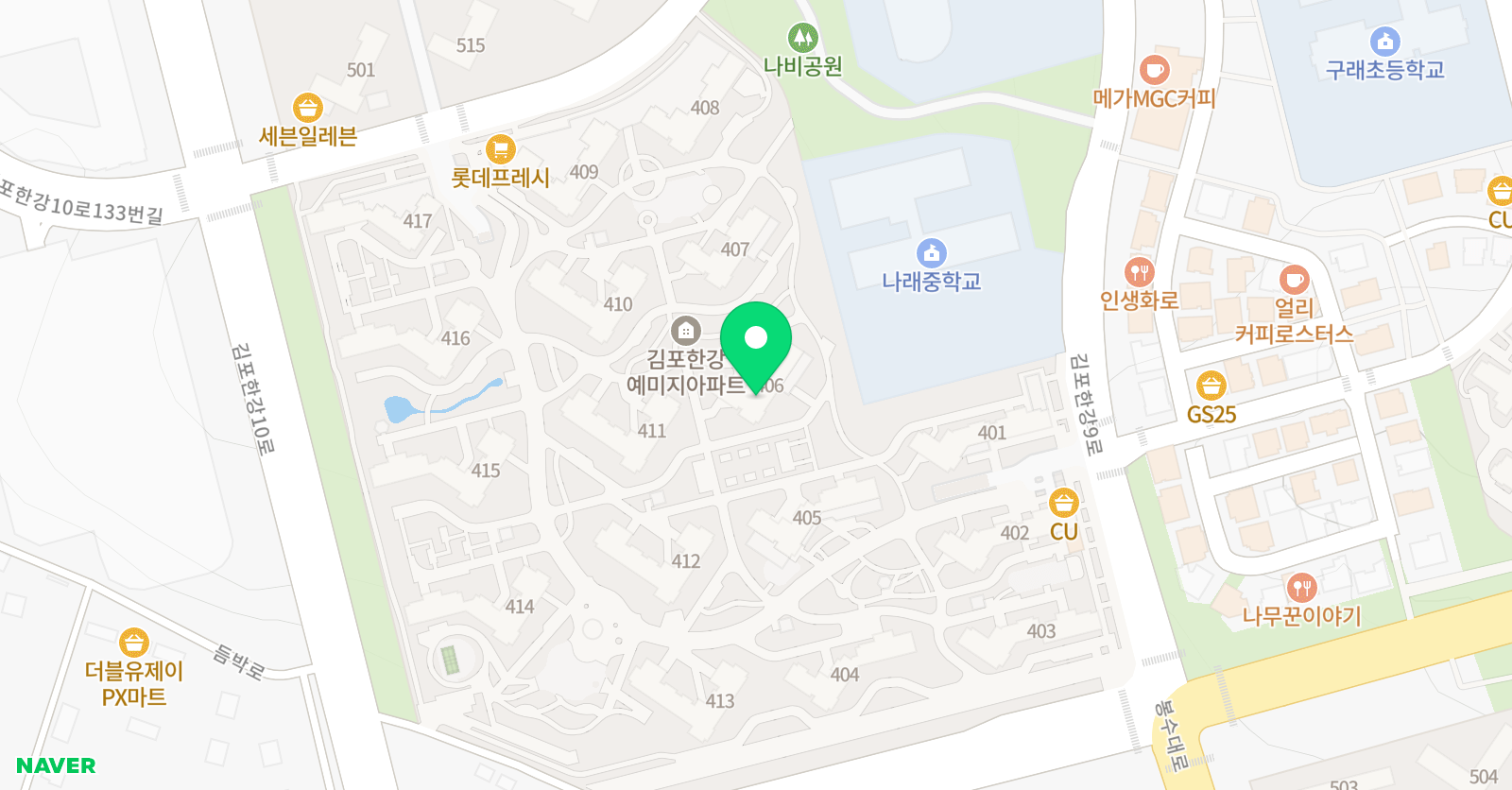 플레이팩토 수학교육원 김포한강예미지 위치