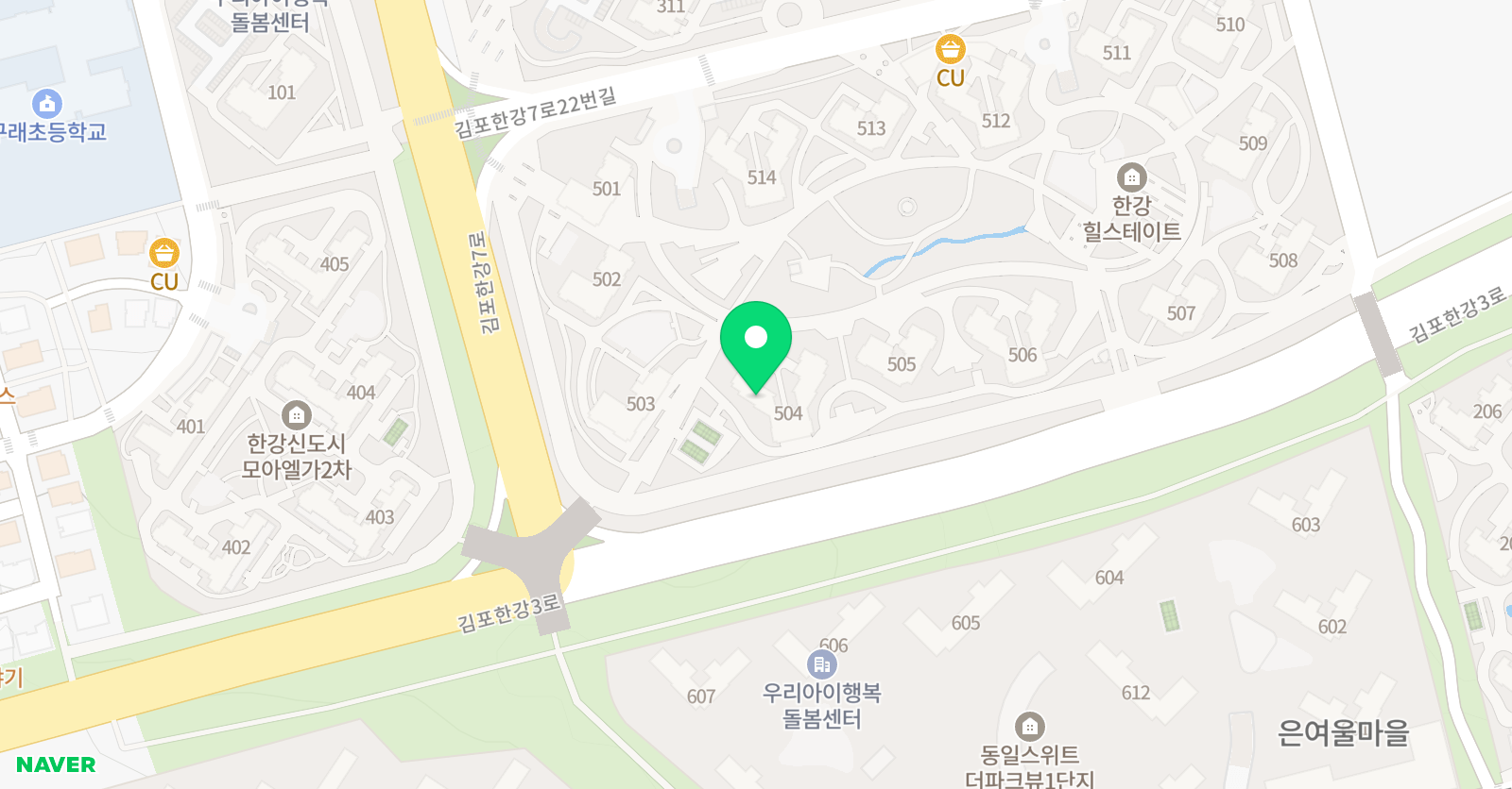 아소비 학원 김포 마산힐스테이트점 위치