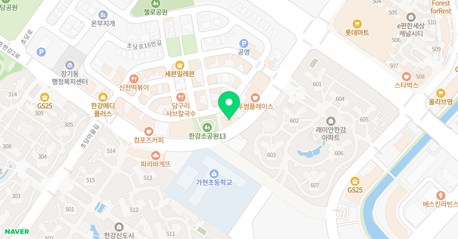 에이치랩 한강신도시관 위치