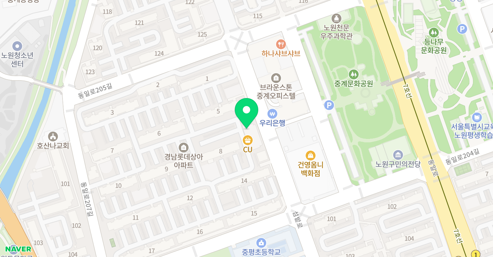 한국체대 중평 태권도장 위치