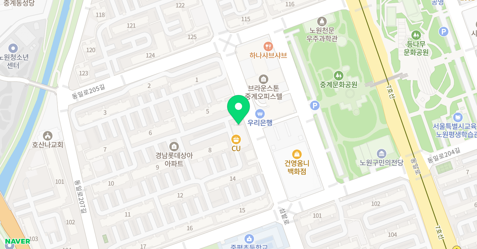 수학의숲 학원 위치