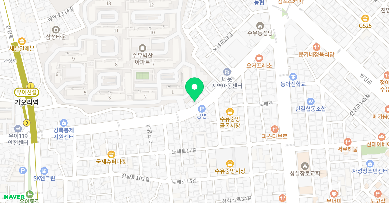 스마트해법 영어수학 강북수유벽산점 위치