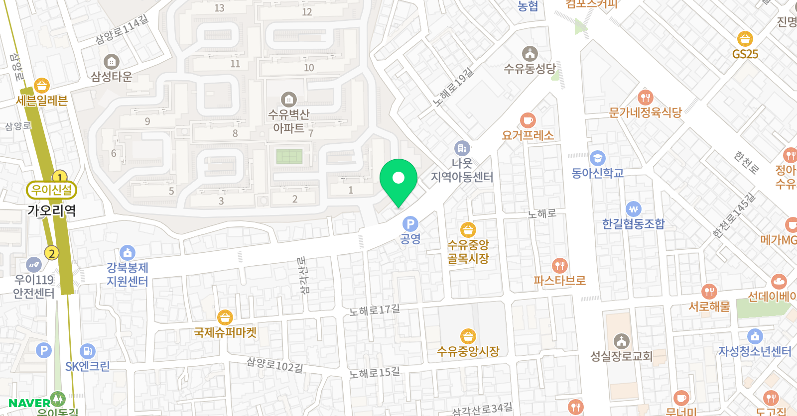 스마트해법 수학 강북수유벽산점 위치