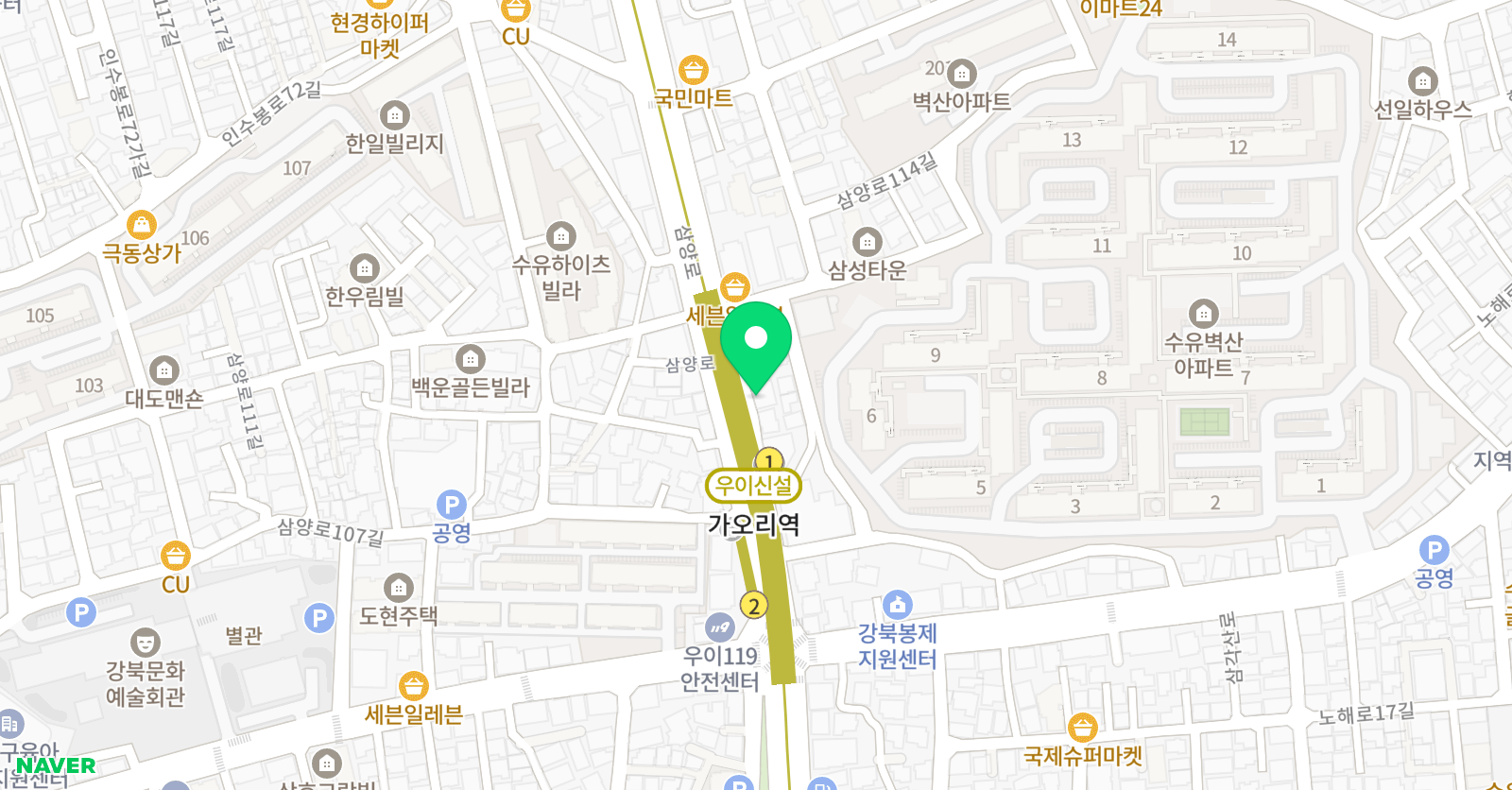 일등교육 학원 위치