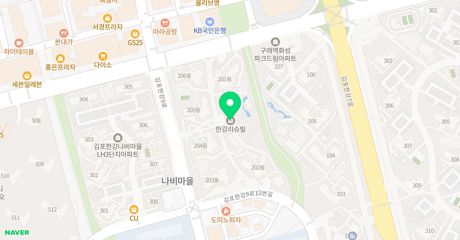 책통클럽&공필왕 김포구래 리슈빌점 위치