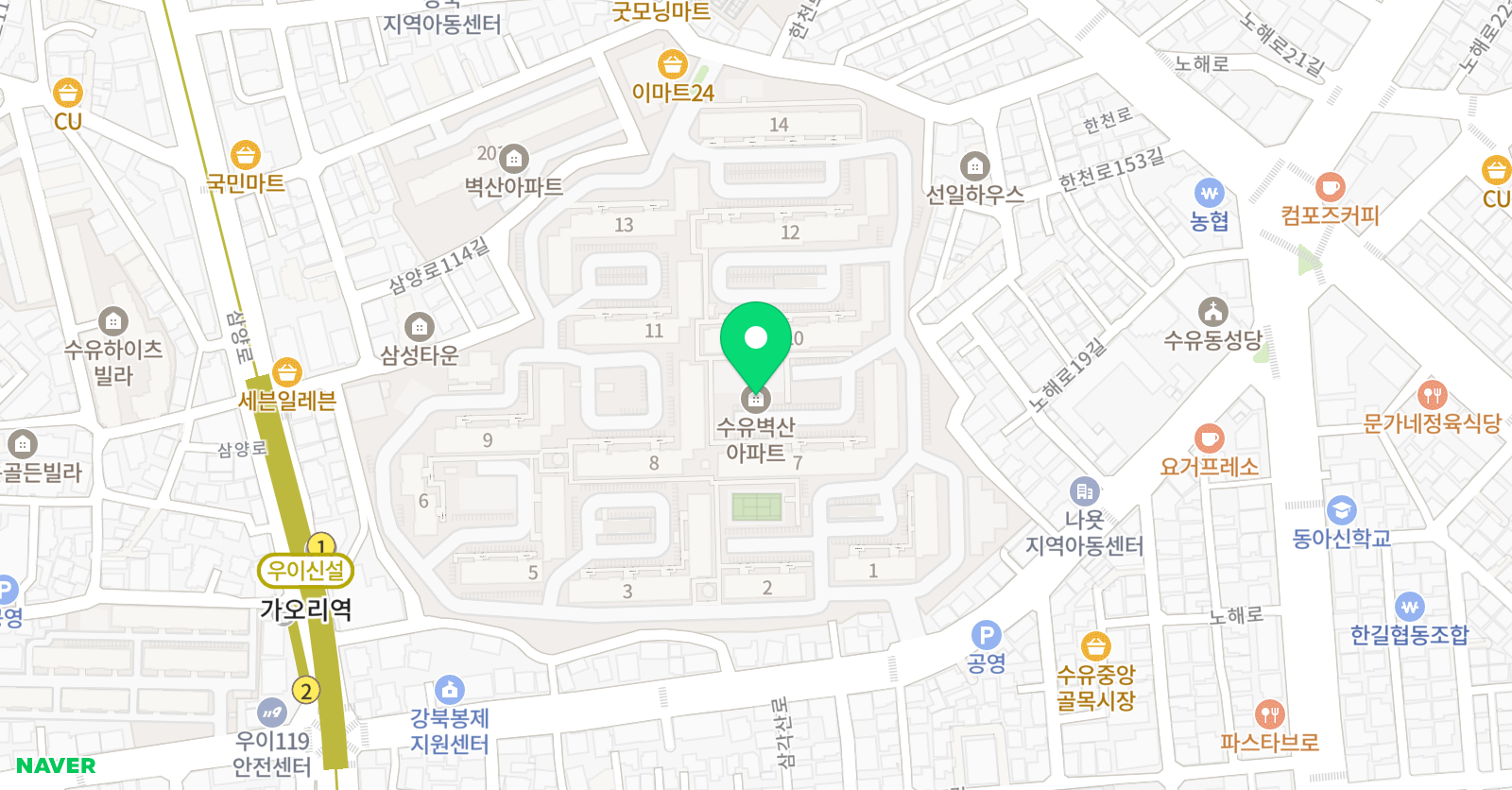 재능스스로교실 강북수유벽산점 위치