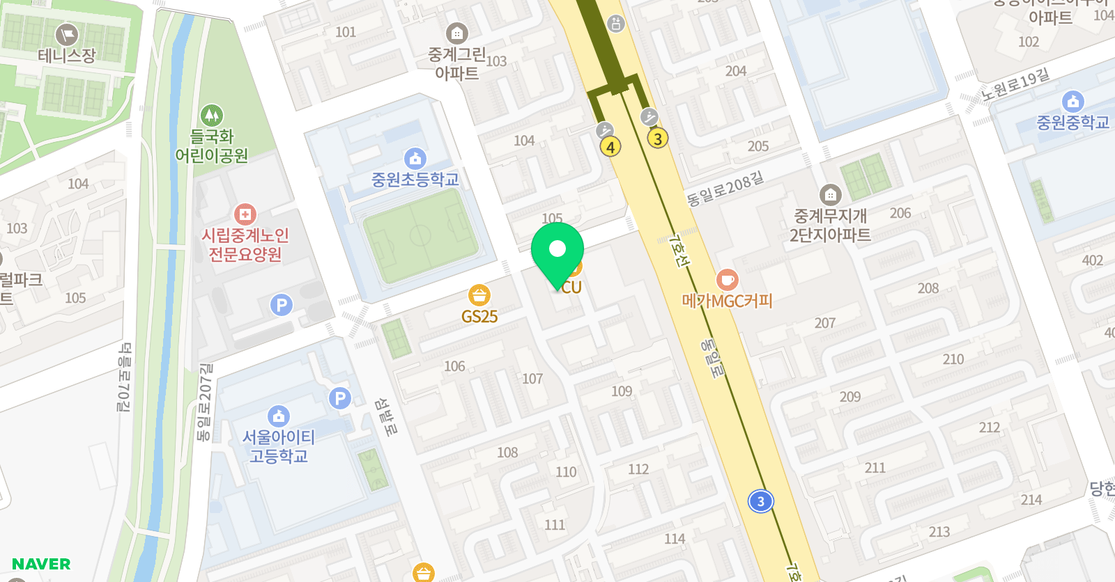 스마트해법 영어수학 중계그린학원점 위치