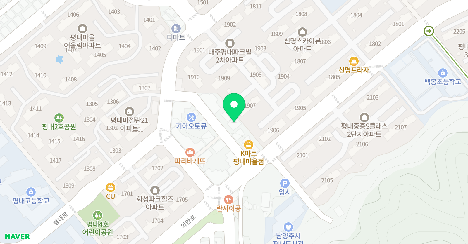 딱풀리는수학 평내1호점 위치