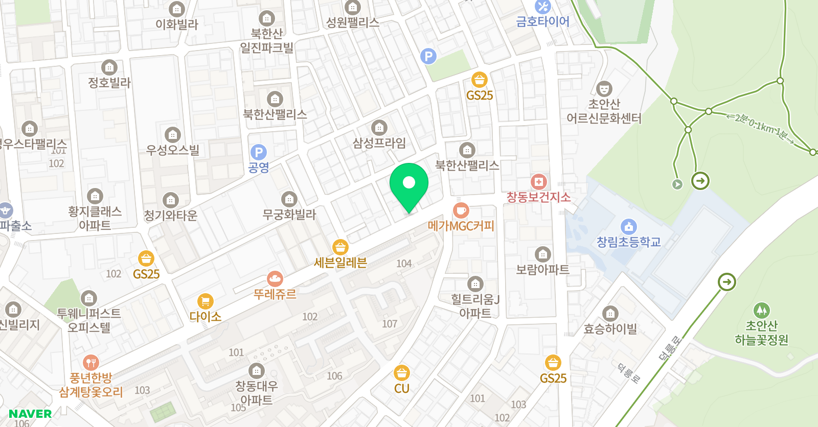 용경M2M 영어학원 위치