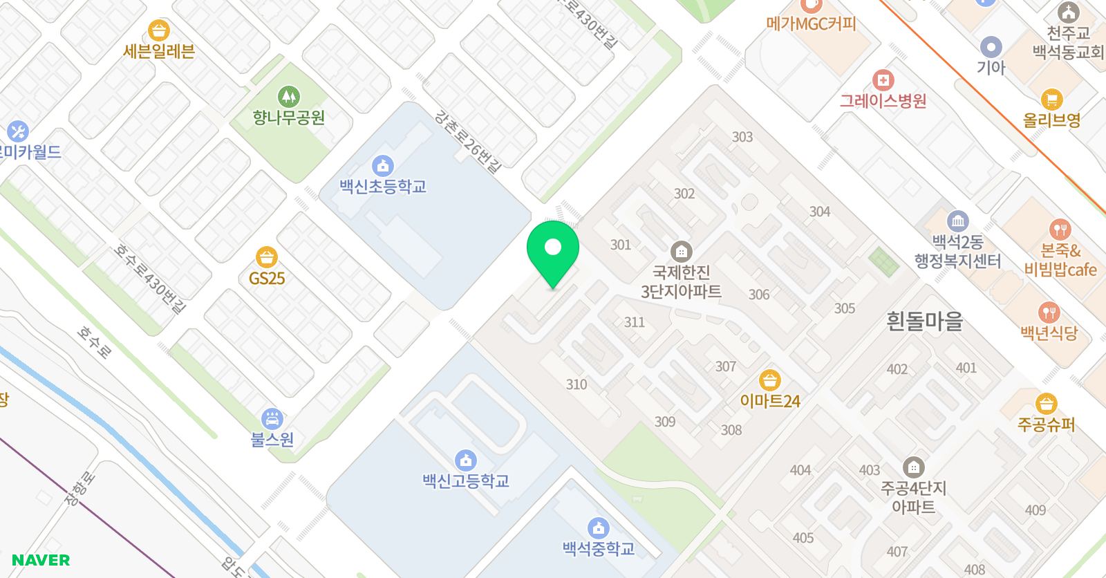 뮤엠영어 백신초캠퍼스 위치