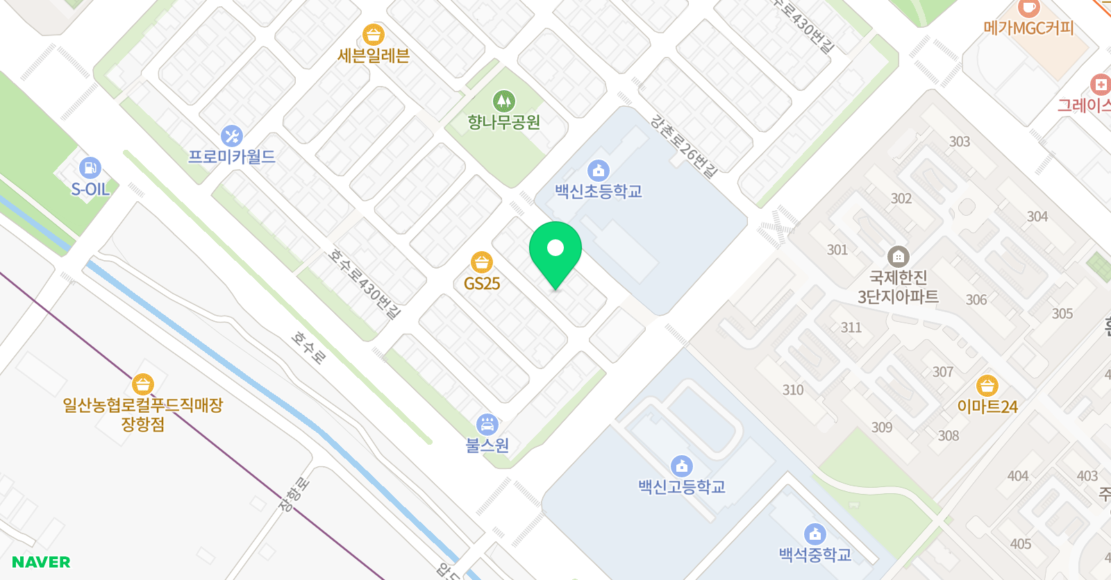 한얼 학원 위치