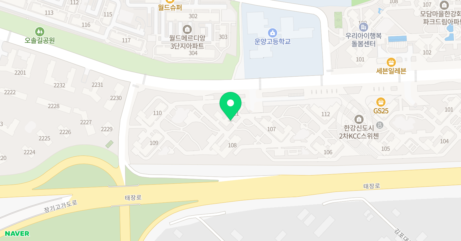 3030영어 운양KCC스위첸센터 위치
