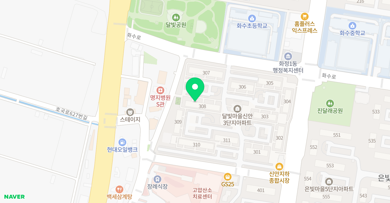 미술화정달빛3단지 클래스 위치