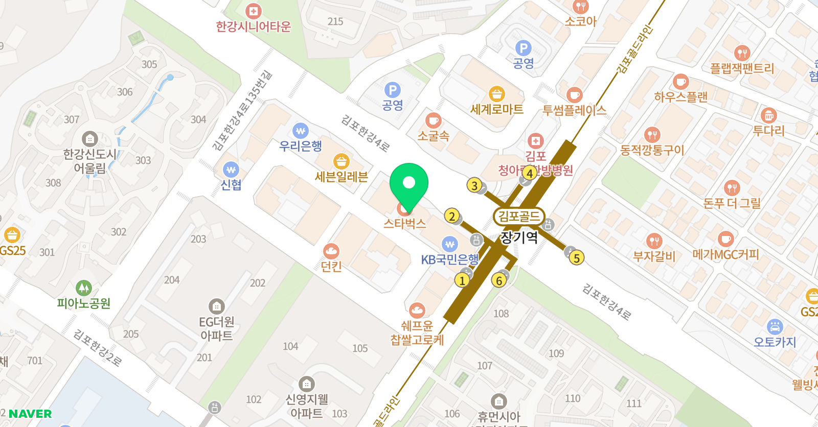 웅진프라임 김포한강학원 위치