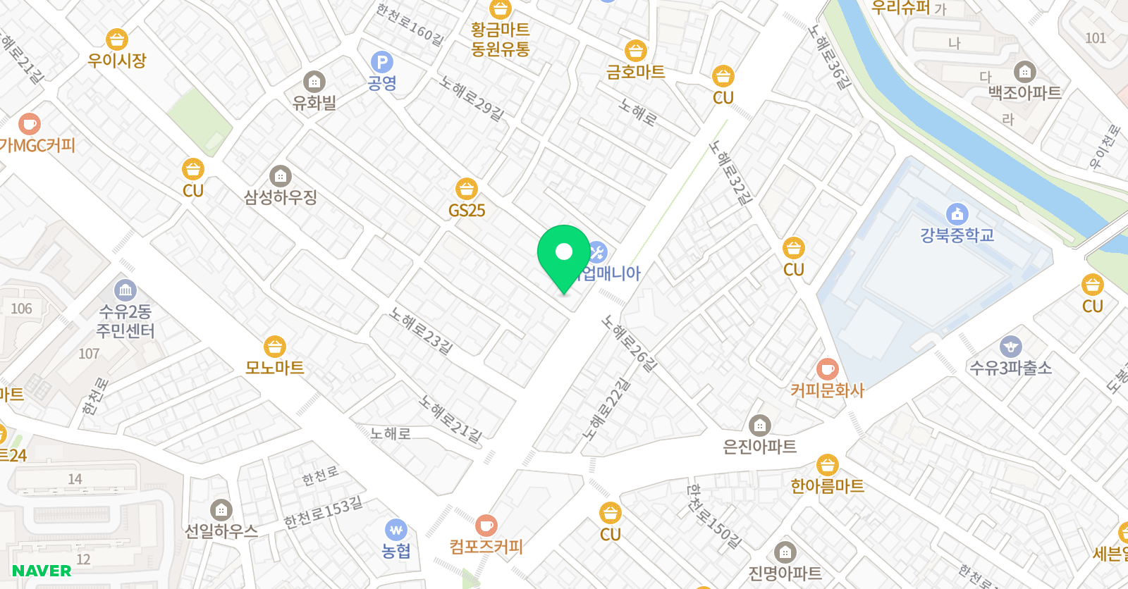 무스뮤직 실용음악학원 수유 위치