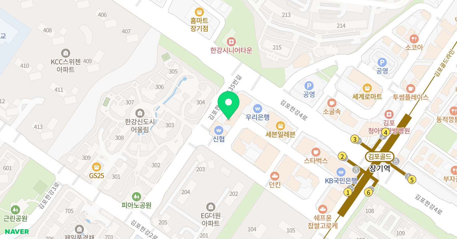 바른 미술학원 김포캠퍼스 위치