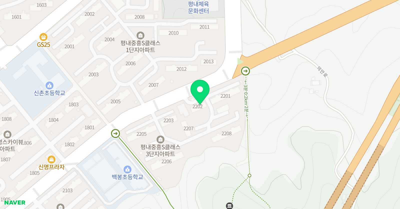 링키영어 평내중흥 S클래스점 위치