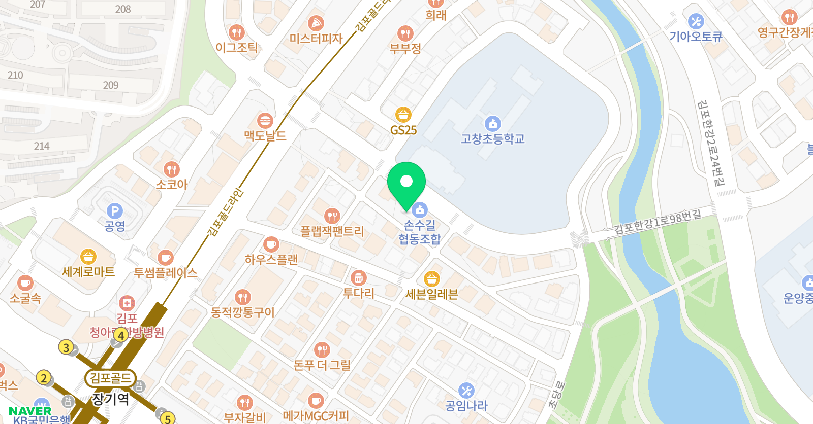 YBM리딩클럽 김포장기16점 위치