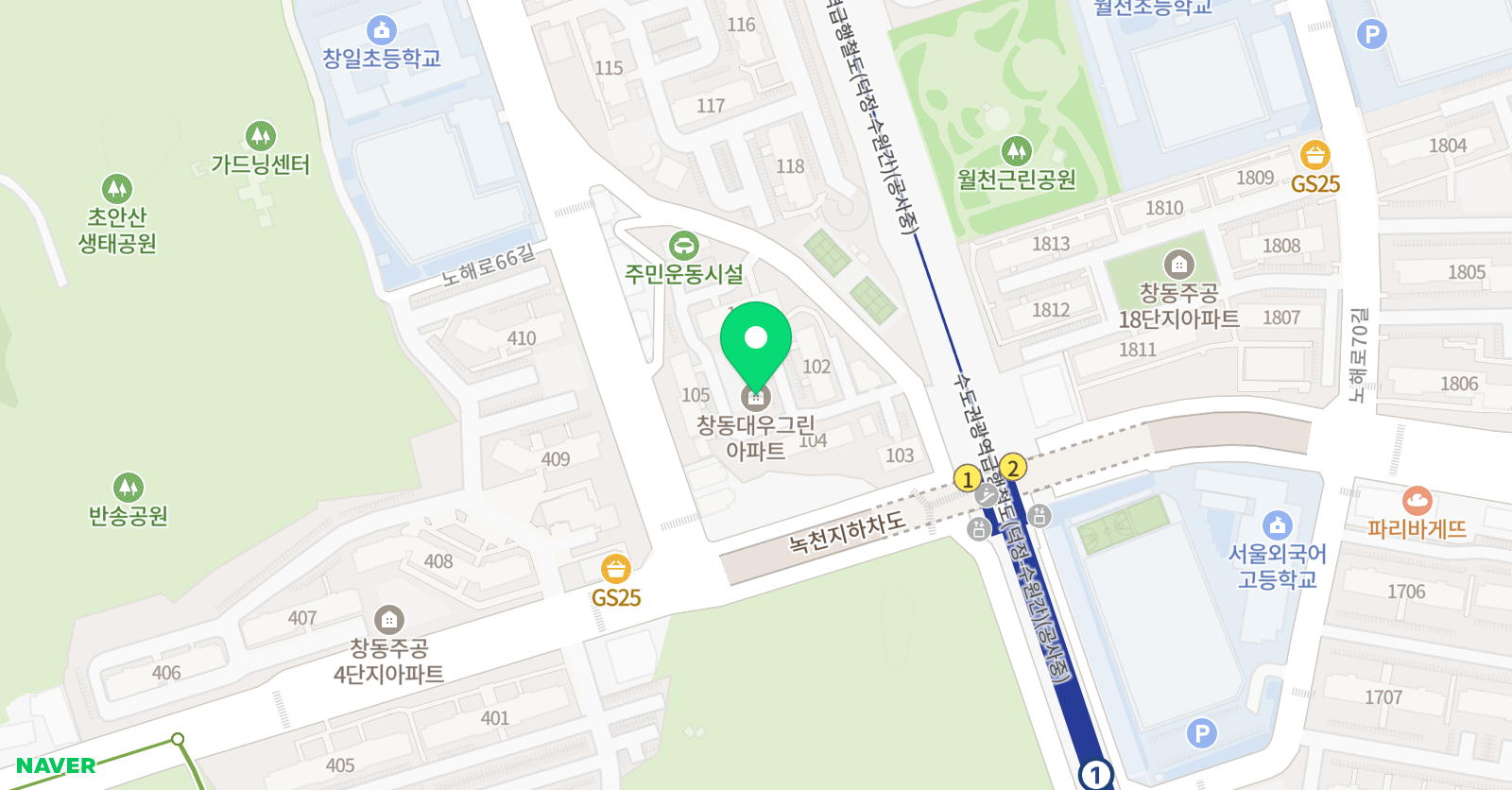 웅진대우그린 공부방 위치