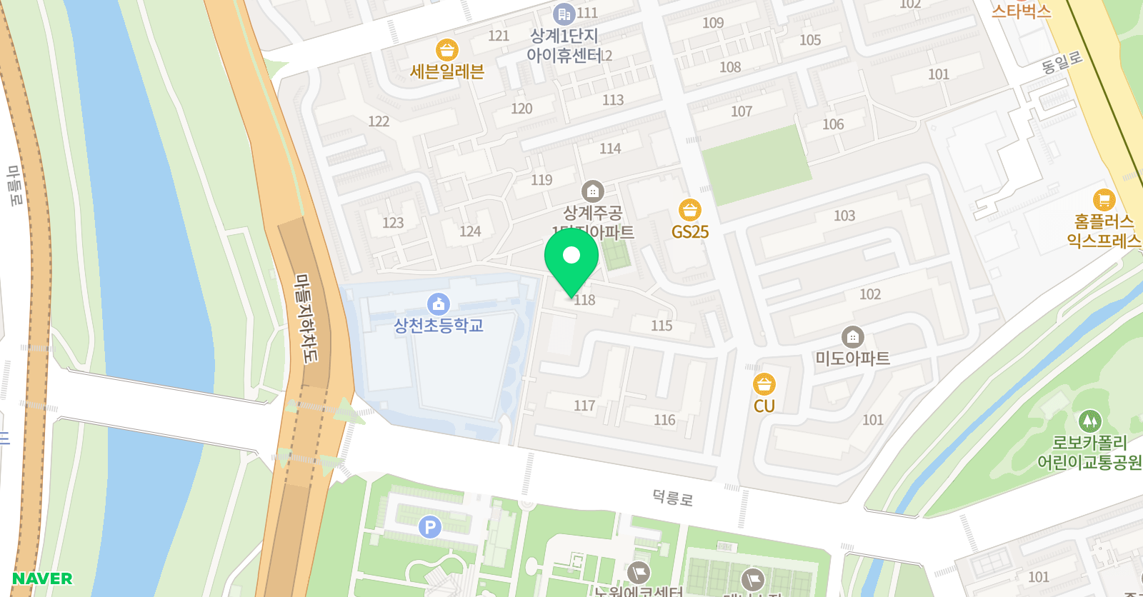 스마트해법 수학 상계1단지점 위치