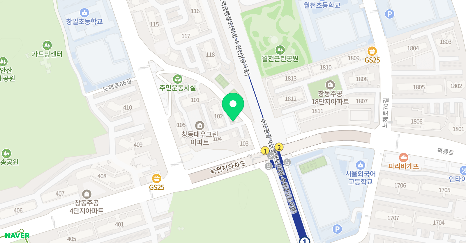 한우리독서토론논술 논술교습소 도봉창일 위치