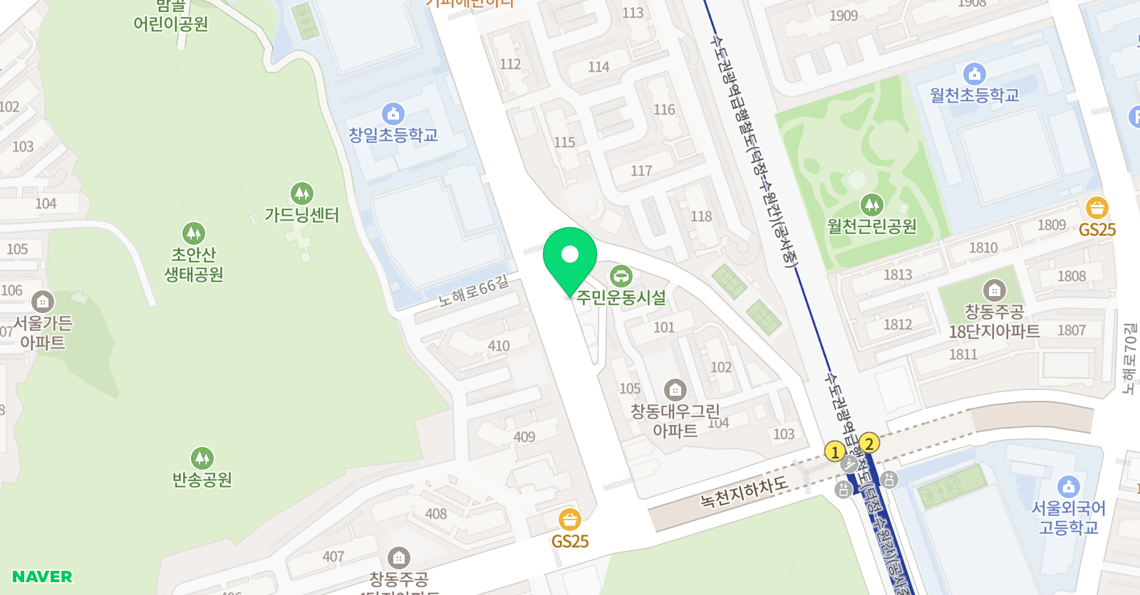창일아이사랑 태권도 위치