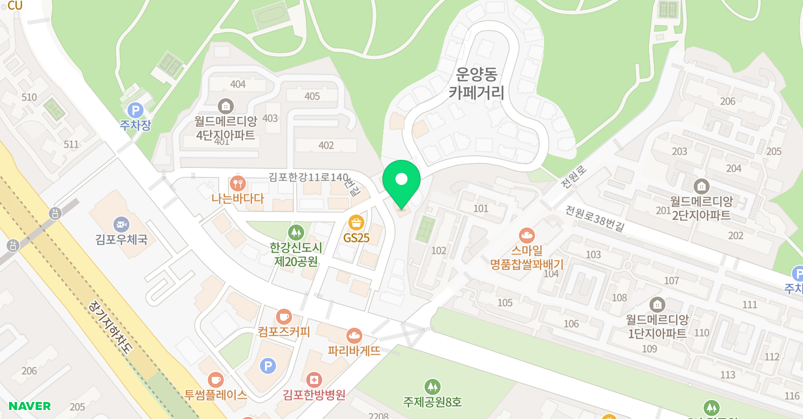 올로스튜디오미술학원 김포운양원 위치