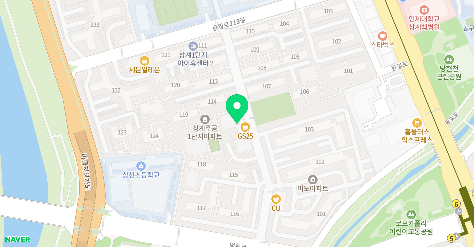 삼성영어셀레나 상천교실 위치