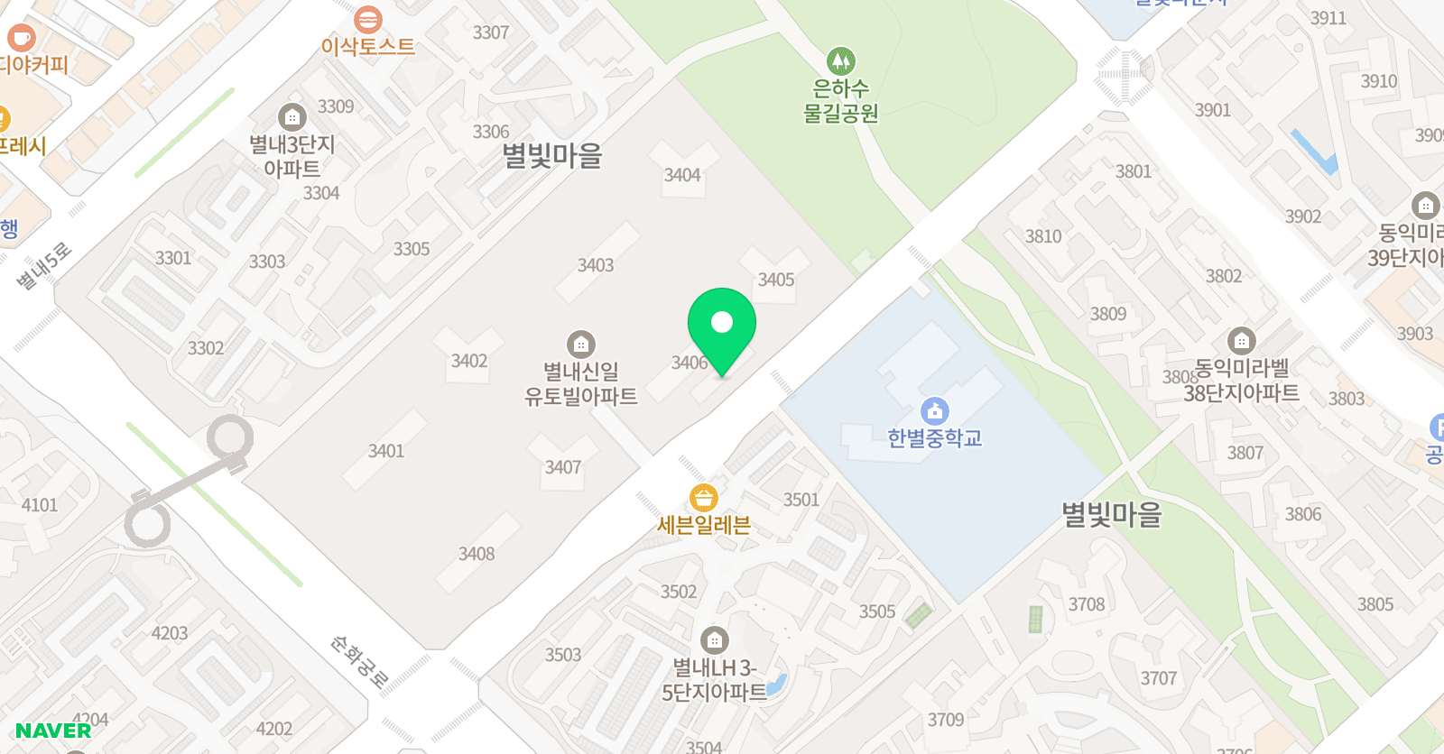 윤선생 우리집앞 영어교실 별내한별 영어교습소 위치