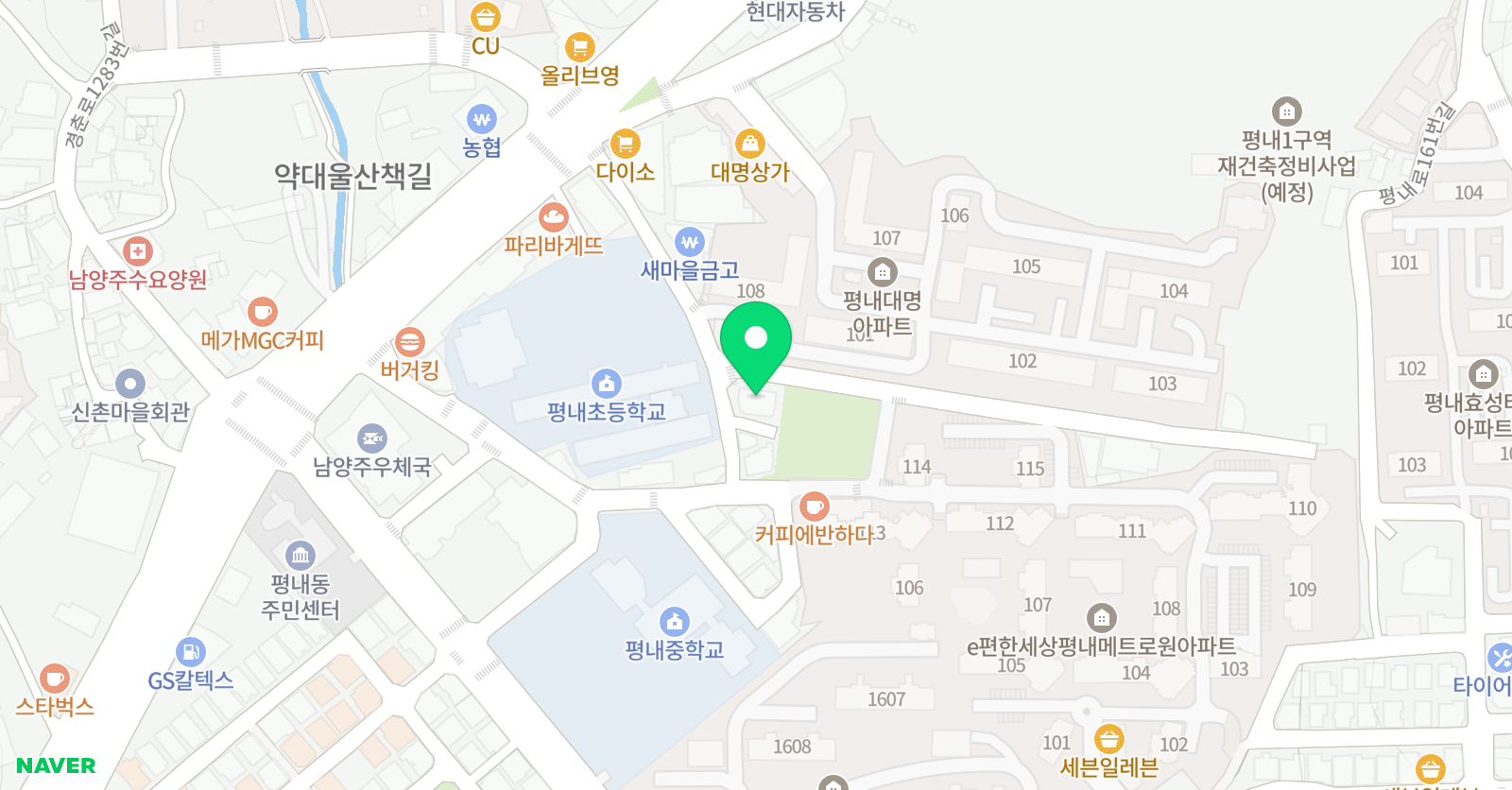 용인대석사청룡태권도 위치