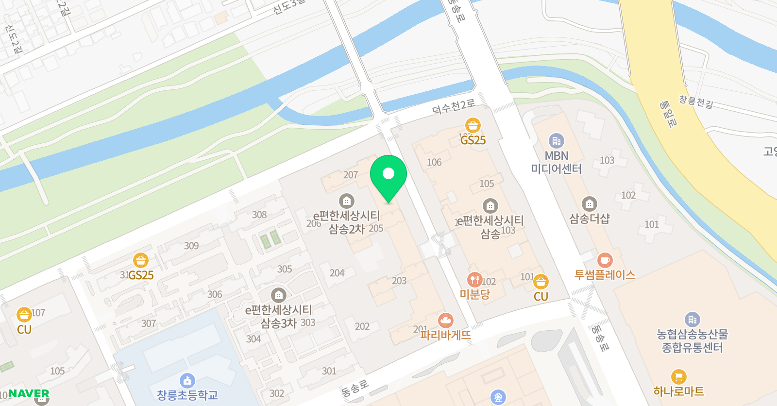 아소비 학원 고양 삼송이편한시티점 위치