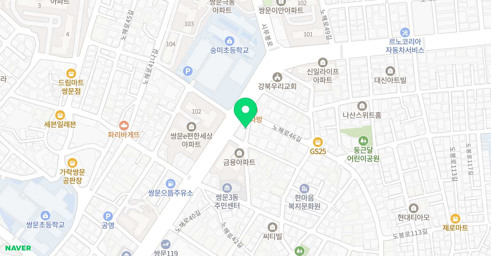 다산 수학 영어학원 위치
