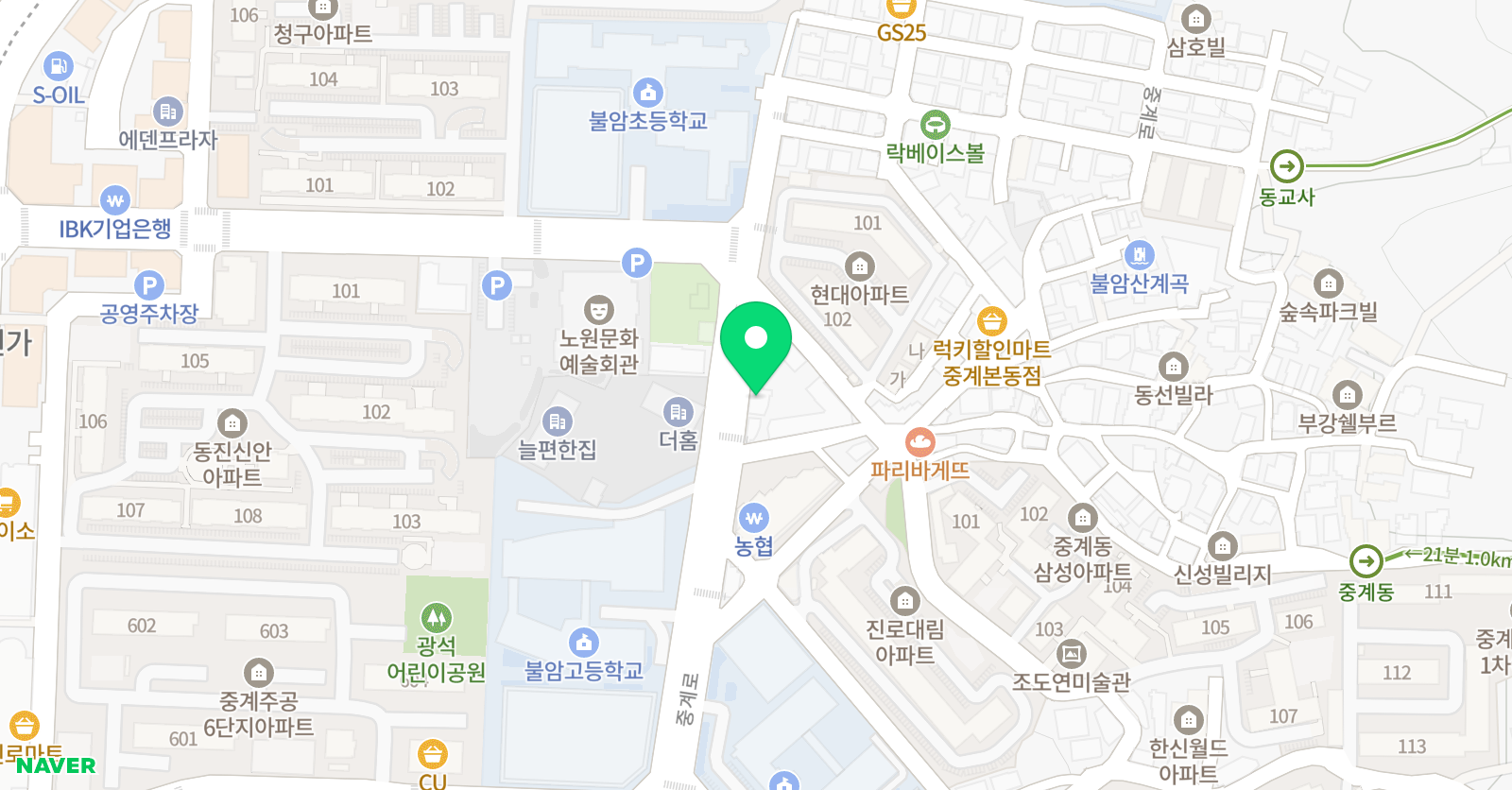 스마트해법 수학학원 불암학원점 위치