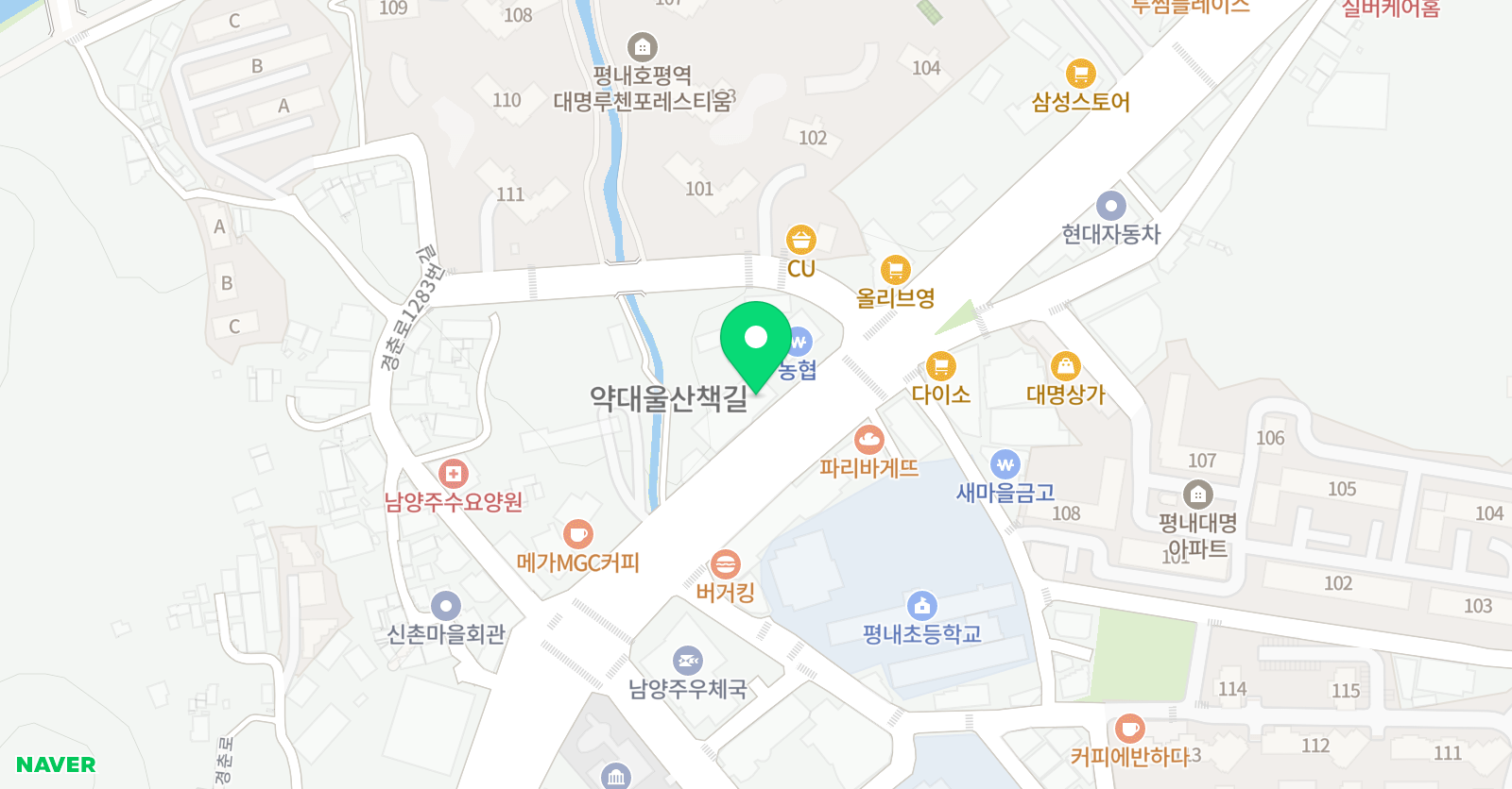 창조의아침 미술학원 평내 위치