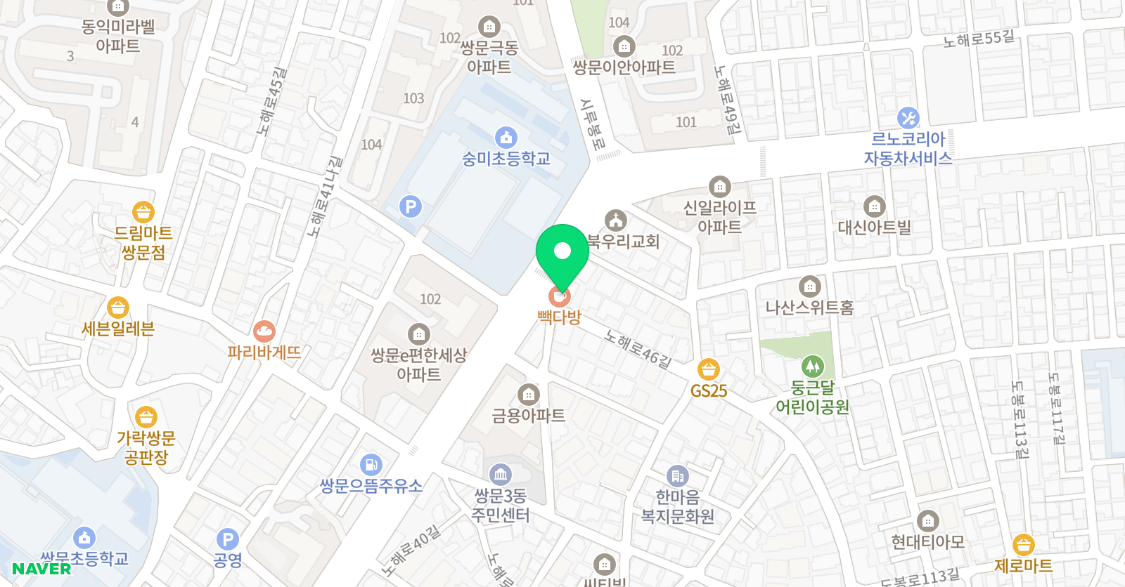 The뮤즈 음악학원 위치