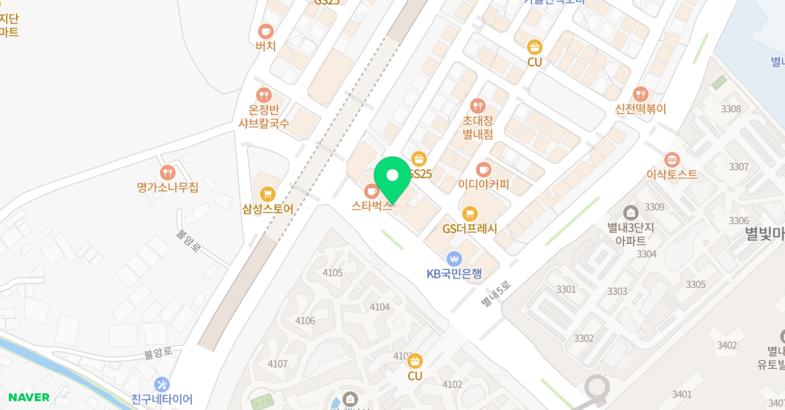 에스 실용음악학원 별내점 위치