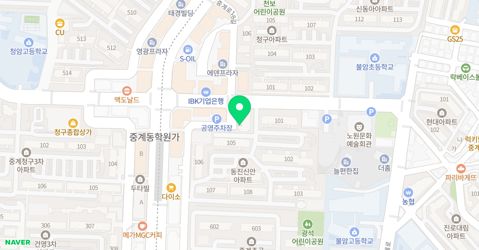 하늘높이 수학학원 위치