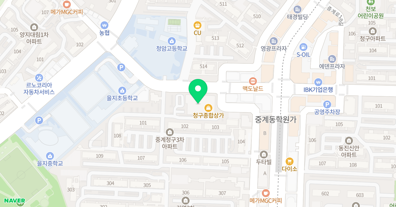 이바인 어학원 중계 초등 위치
