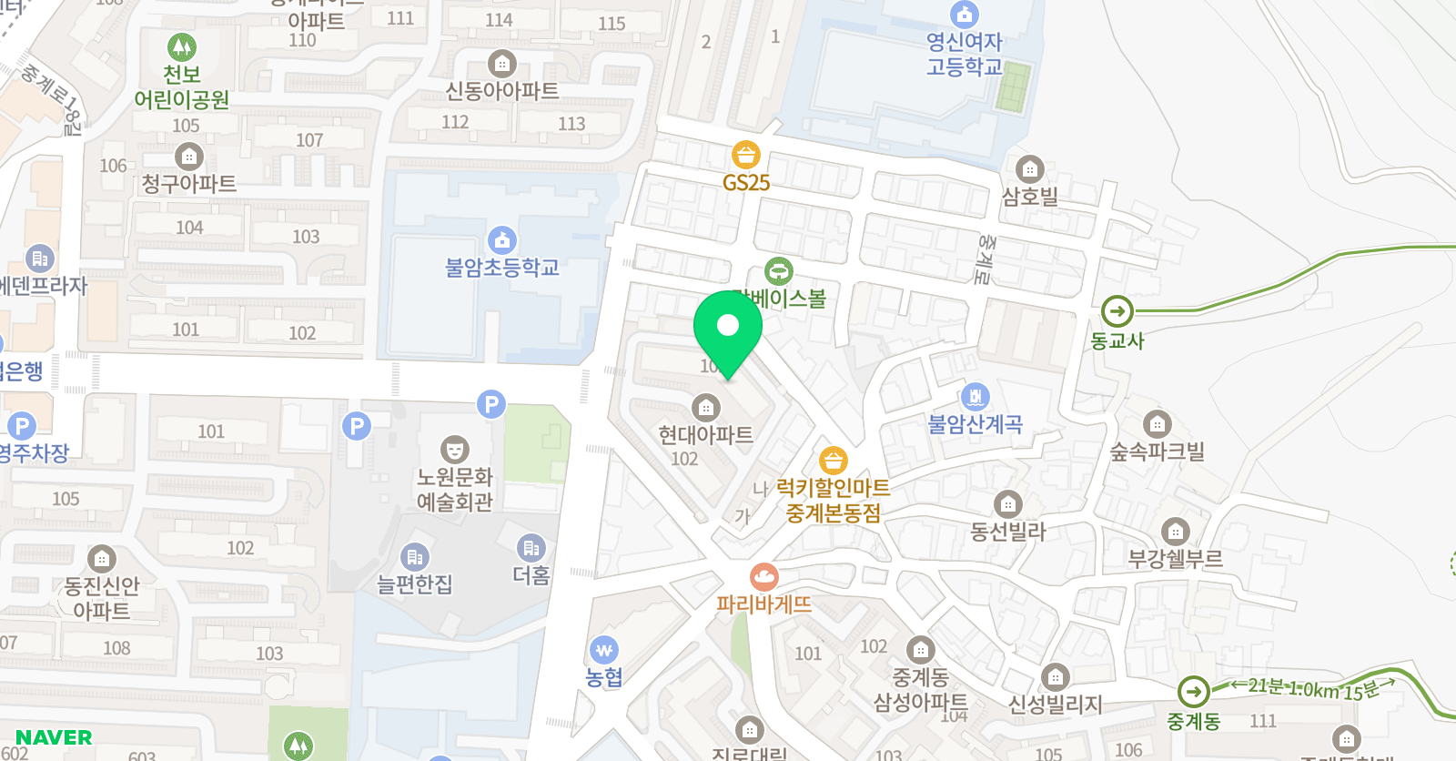 기탄 사고력교실 중계불암초현대점 위치