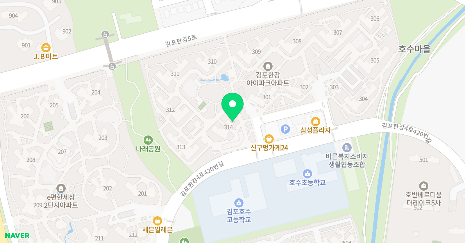 한솔플러스 수학교실 영어 호수점 위치